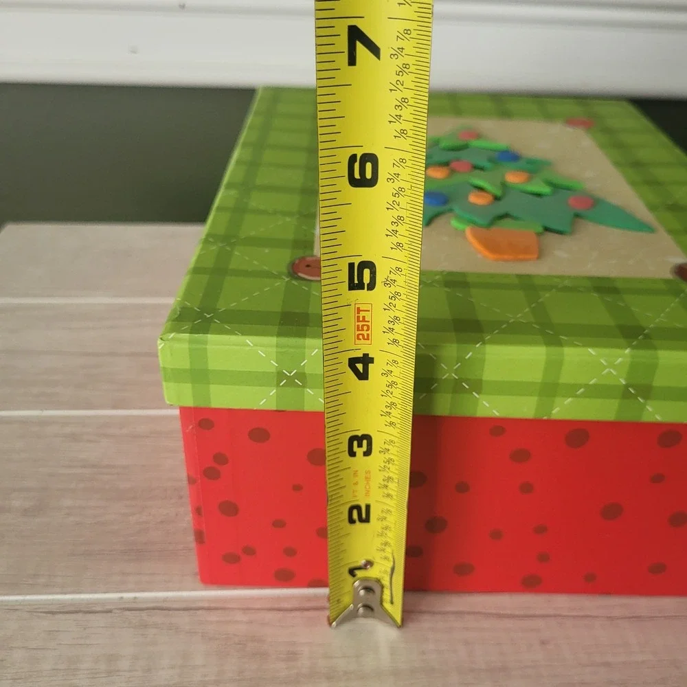2 Christmas Gift Giving Decorative 3D Boxes Sturdy Holidays
